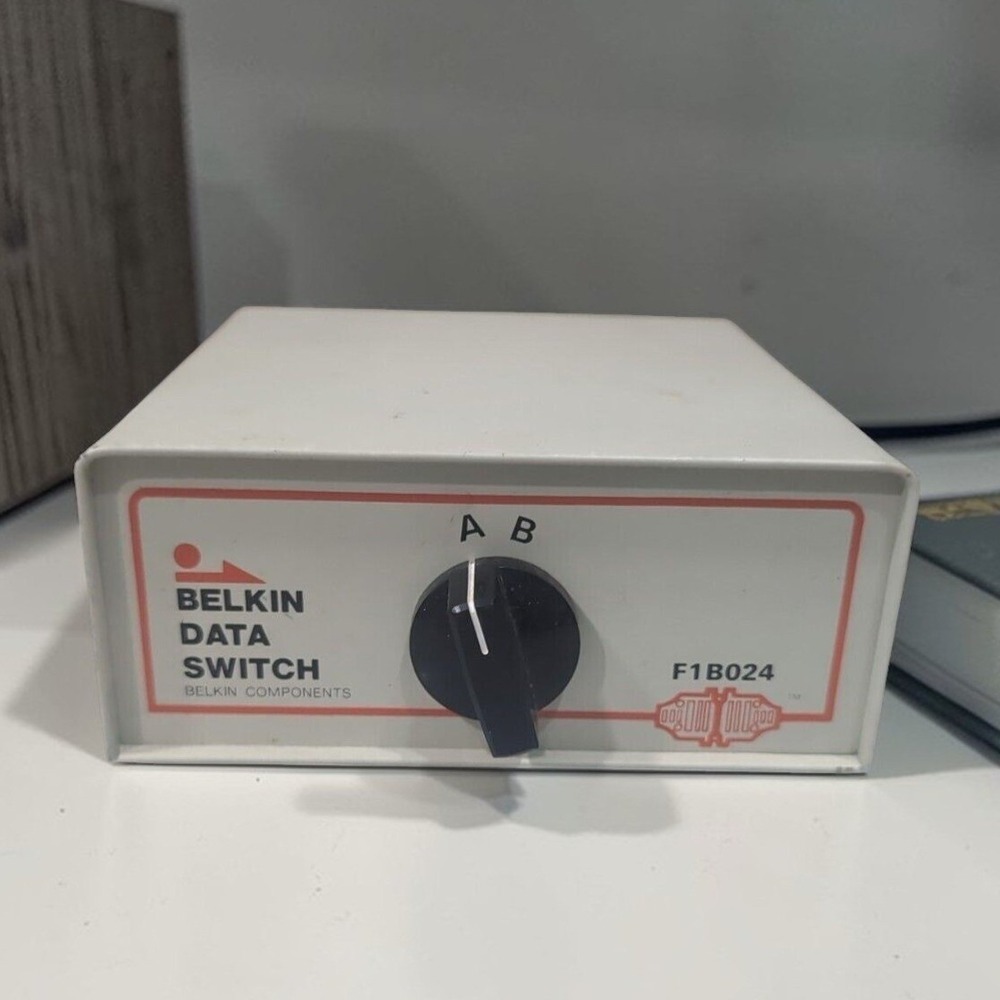 Belkin Data Switch F1B024 Vintage A/B Manual DB25‎ Parallel Serial Switch Box